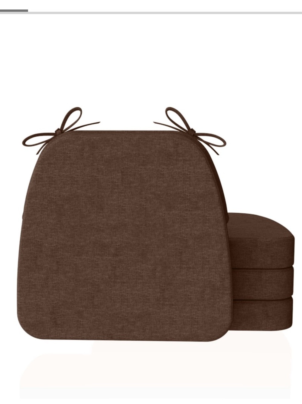 Brown Chair Cushions with Ties - Set of 4